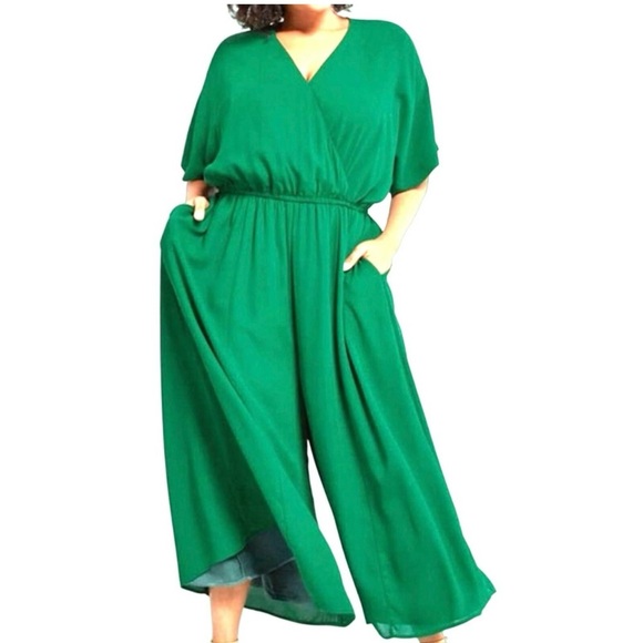 Modcloth Arrive And Thrive Wide Leg Crop Jumpsuit Size 2X - Picture 1 of 5
